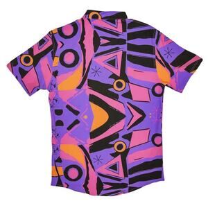 B Fresh Button Down Shirt, From the Boats to the Slopes, Geometric, Retro Sz XL